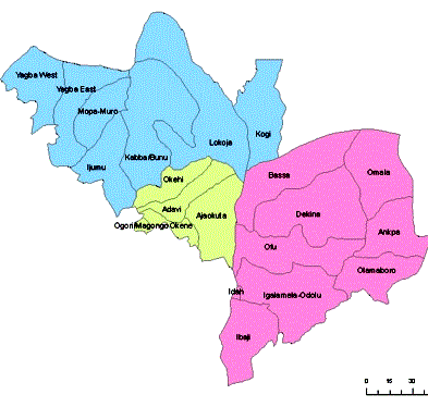 Political Map of Kogi State of Nigeria