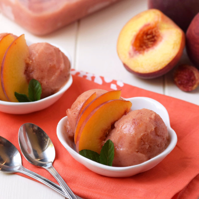 ng Homemade Peach Sorbet