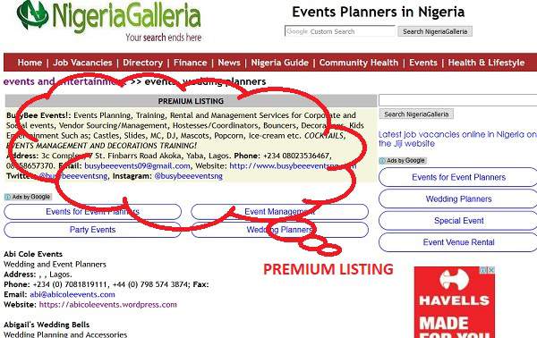 Sponsored listing NigeriaGalleria