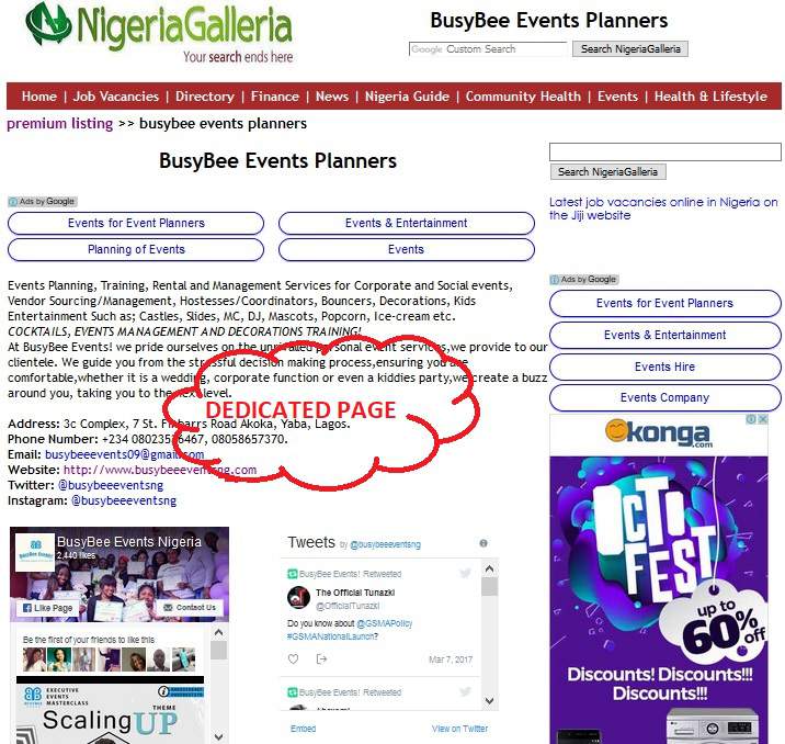 Sponsored listing NigeriaGalleria