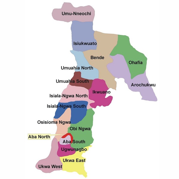 Political Map of Abia State of Nigeria