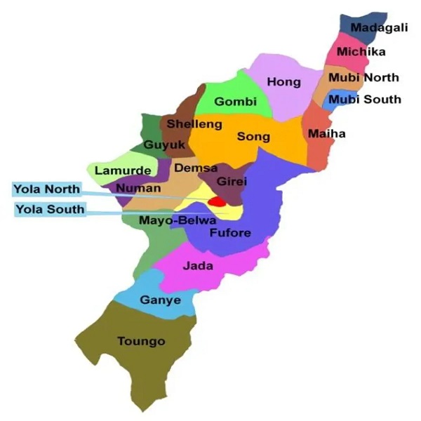 Political Map of Adamawa State of Nigeria