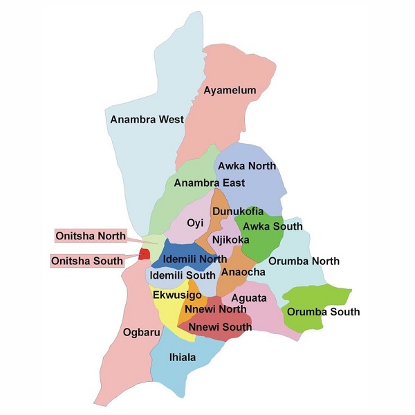 Political Map of Anambra State of Nigeria