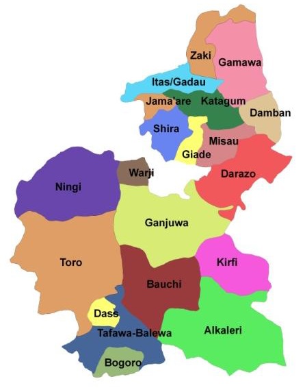 Political Map of Bauchi State of Nigeria