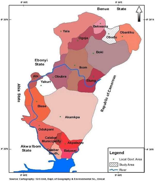 Political Map of Cross River State of Nigeria