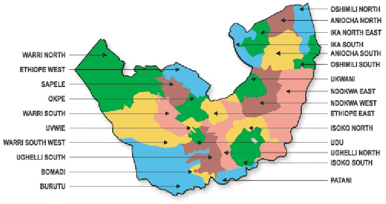 Political Map of Delta State of Nigeria