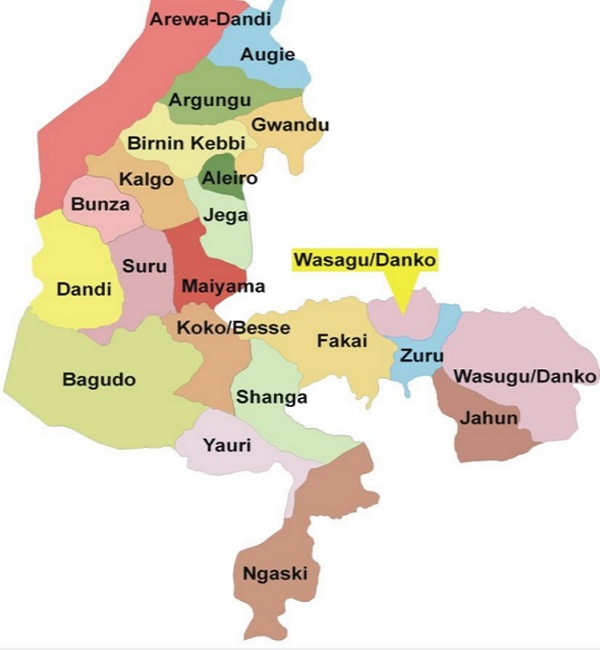 Political Map of Kebbi State of Nigeria
