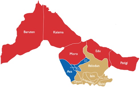 Political Map of Kwara State of Nigeria