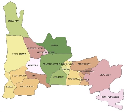 Political Map of Ogun State of Nigeria