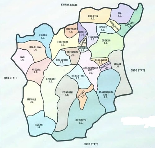 Political Map of Osun State of Nigeria