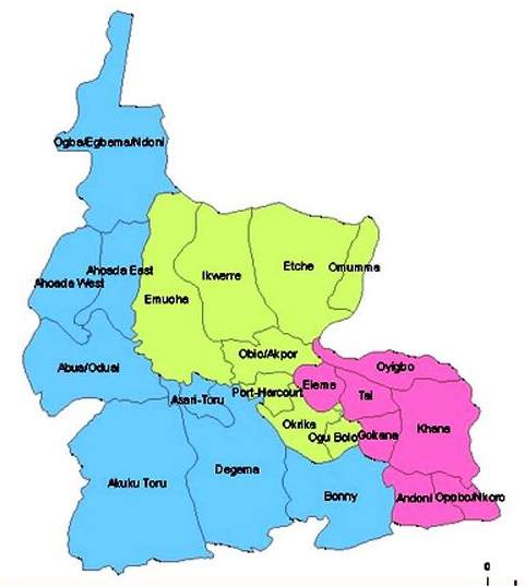 Political Map of Rivers State of Nigeria