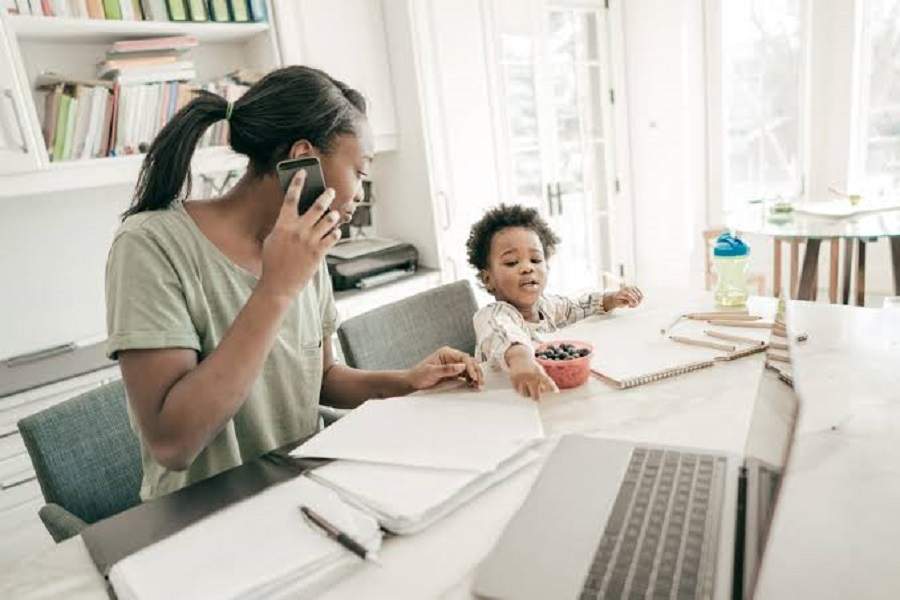 working from home mom